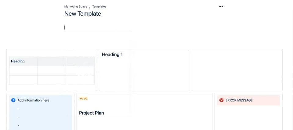 add table of contents macro to confluene template