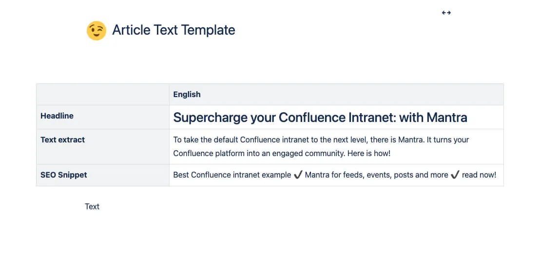 article text template