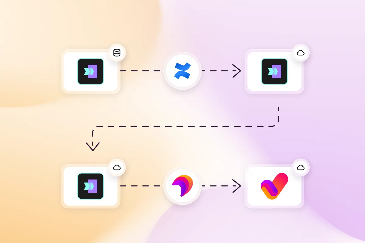 Aura Migration Hub Workflows section with cursor selecting Comala Publishing – also showing migration paths for AppFox Workflows, AppFox Approvals, Appfire Page Approval, and Comala Document Management