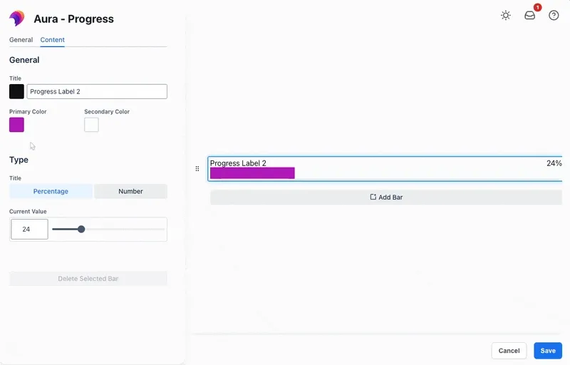 add progress bar aura project status