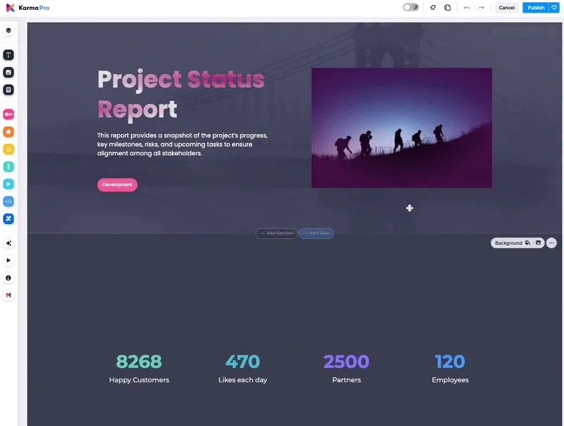 karma modify layout