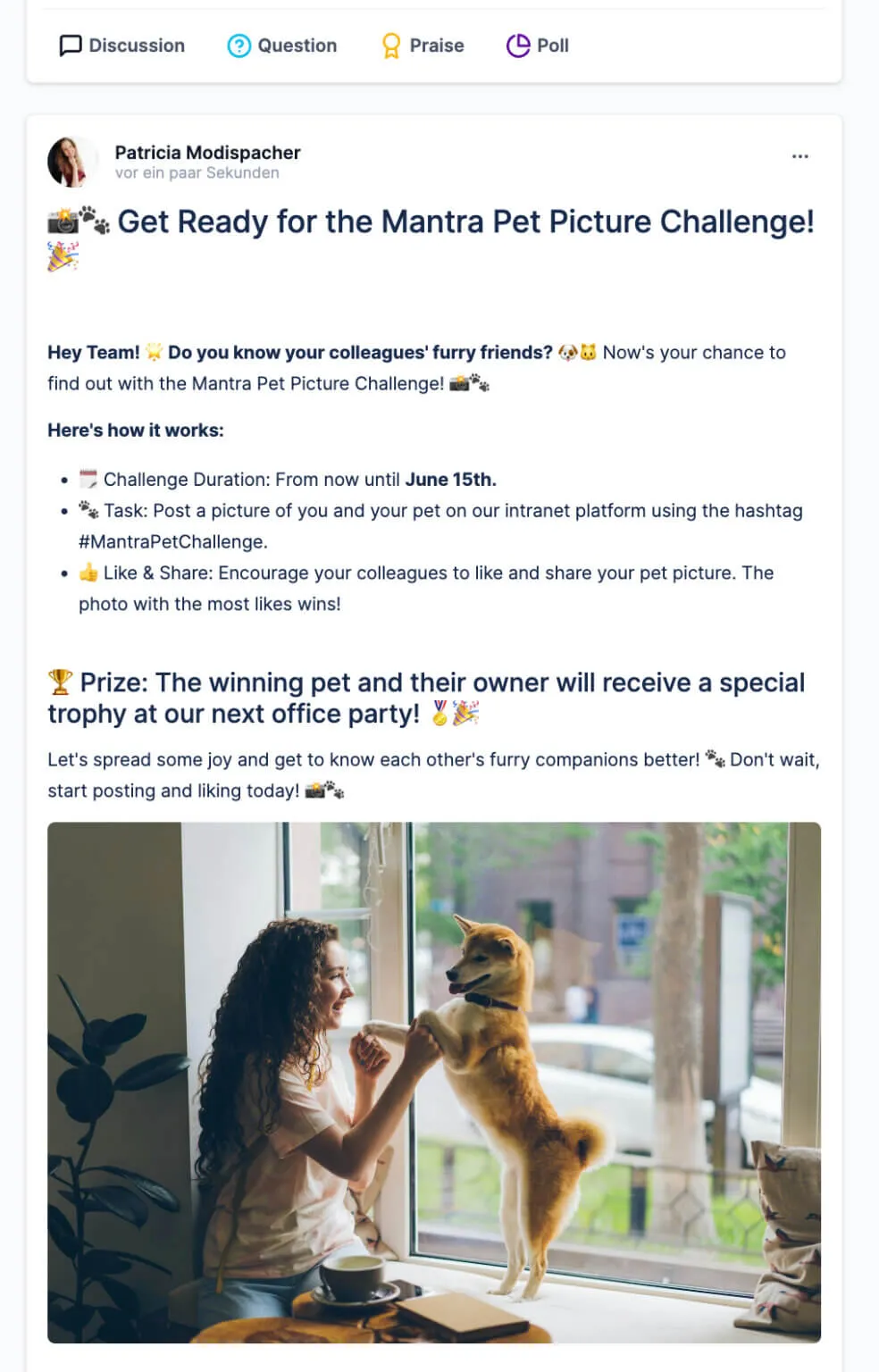mantra pet competition