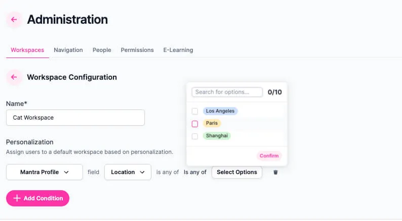 mantra workspace condition