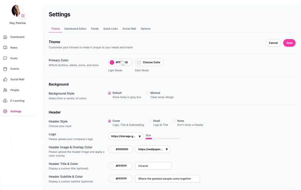 mantra workspace admin color