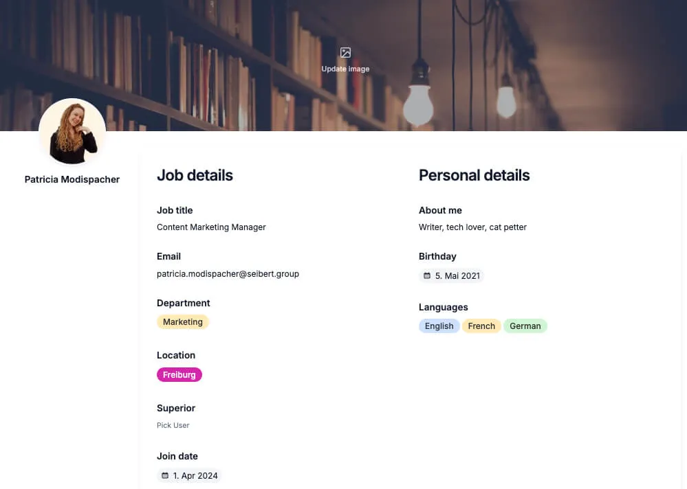 personal employee profile