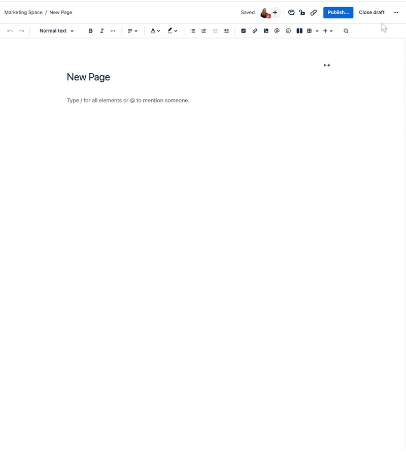 Pick built in Confluence template
