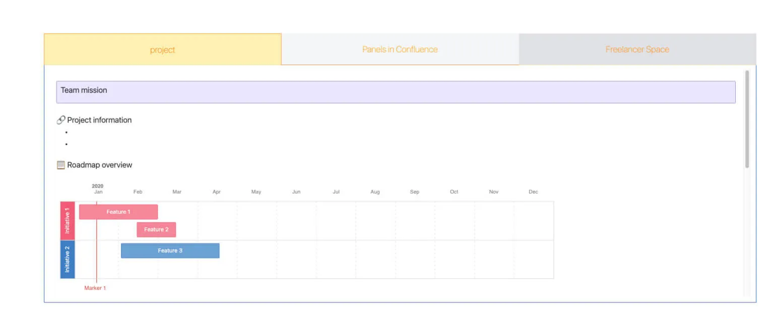 project management child tab