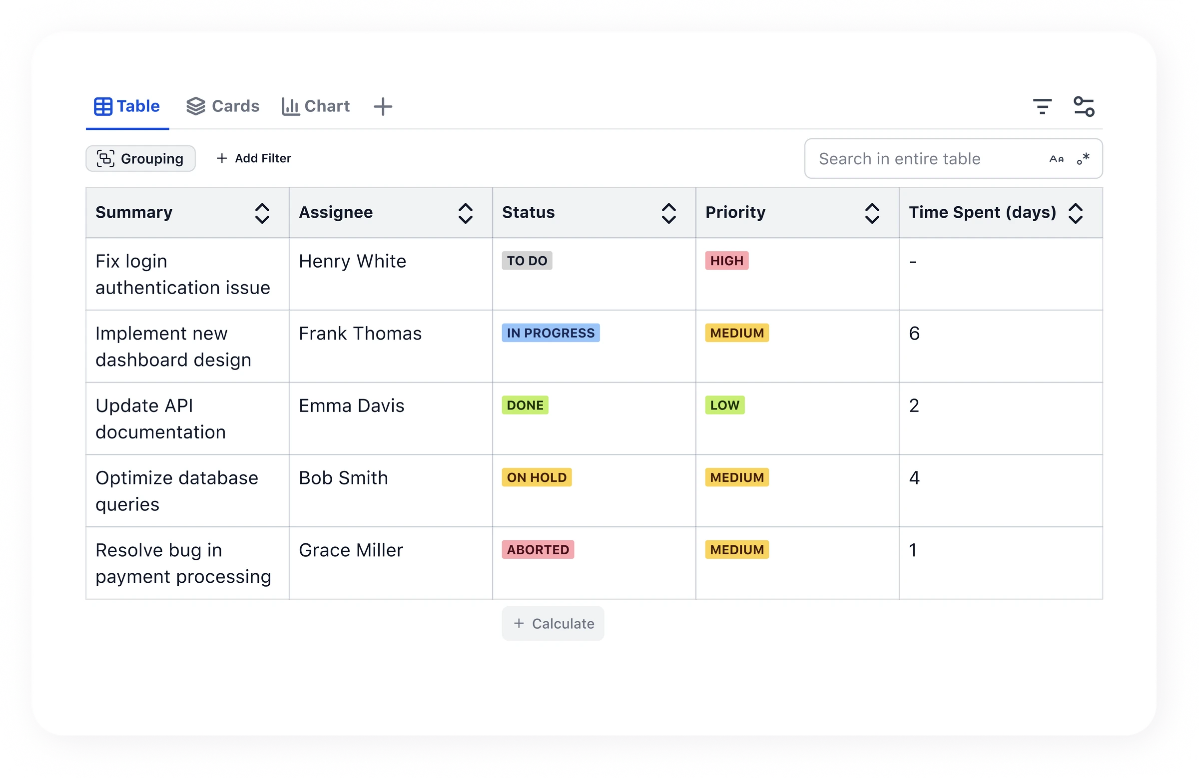 Aura Table Filter inside Confluence